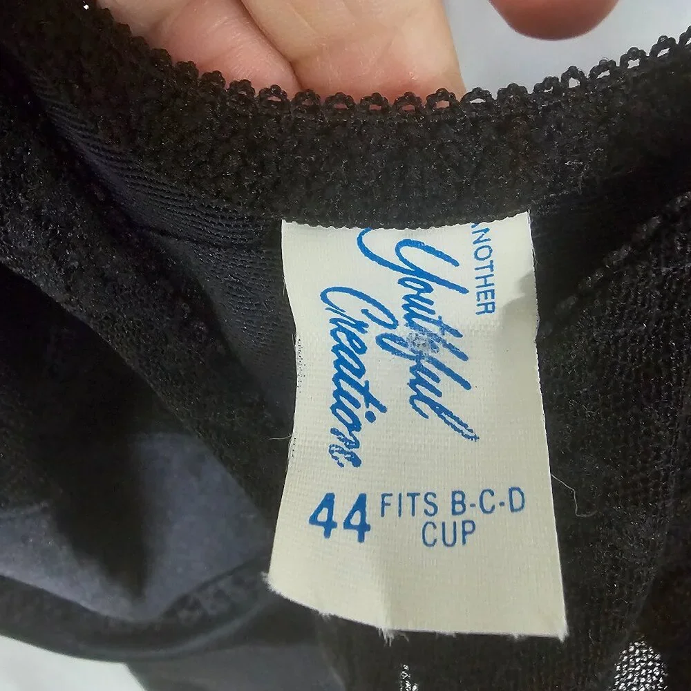 Vintage Lanique Bodysuit Black Lace Fairy Grunge Goth Whimsigoth 44 NWT - Picture 9 of 12